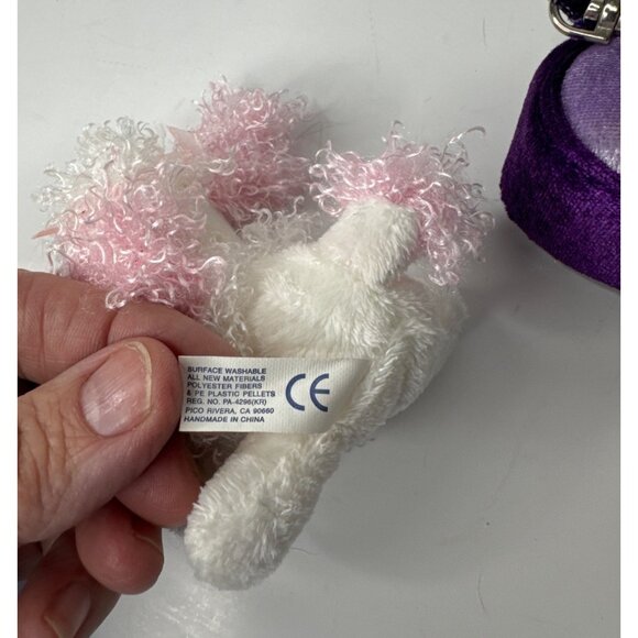 Aurora Plush Poodle Keychain With Purple Starry Bag & Clip - Picture 6 of 6